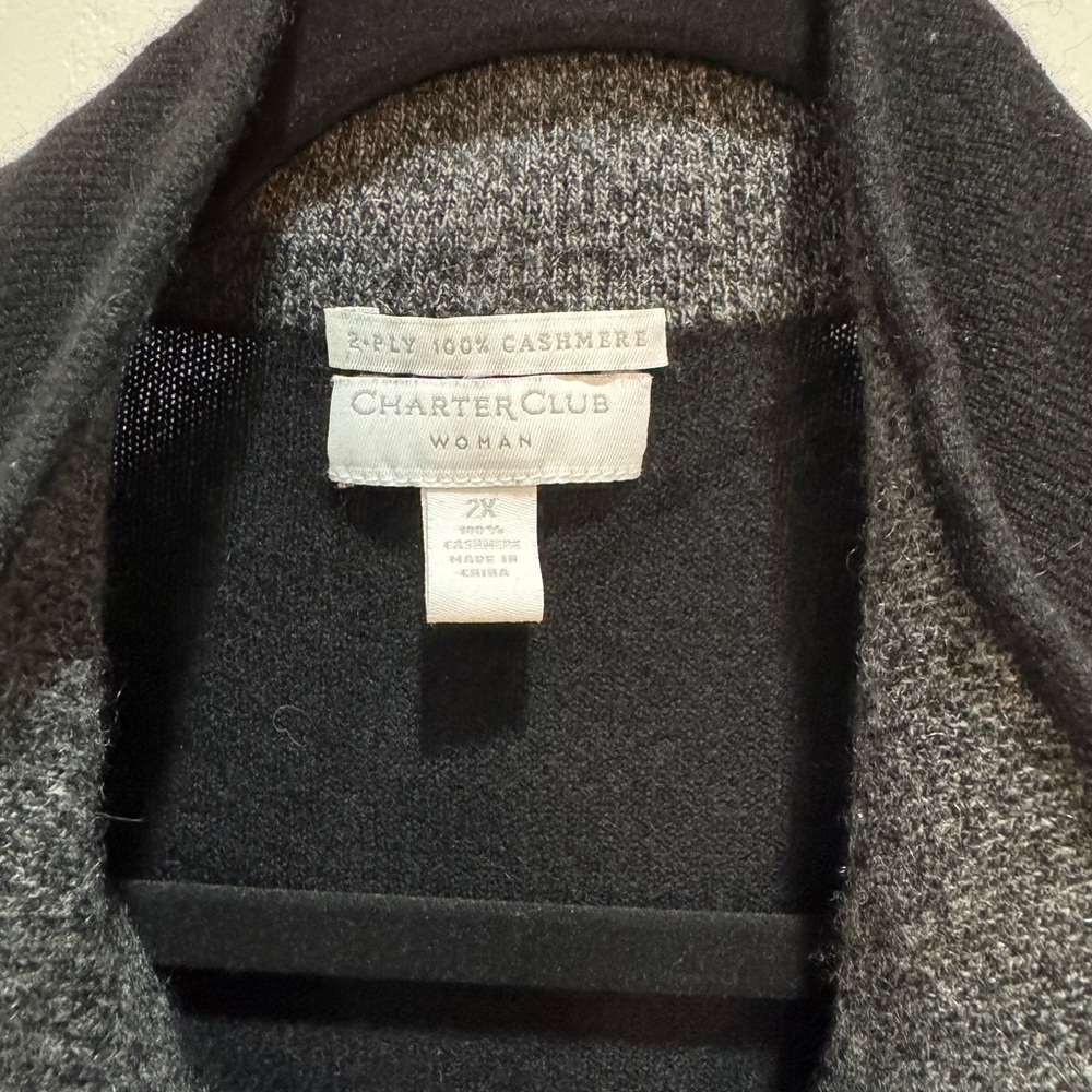 Charter Club Cashmere Zip Front Sweater Size 2X - Picture 3 of 6